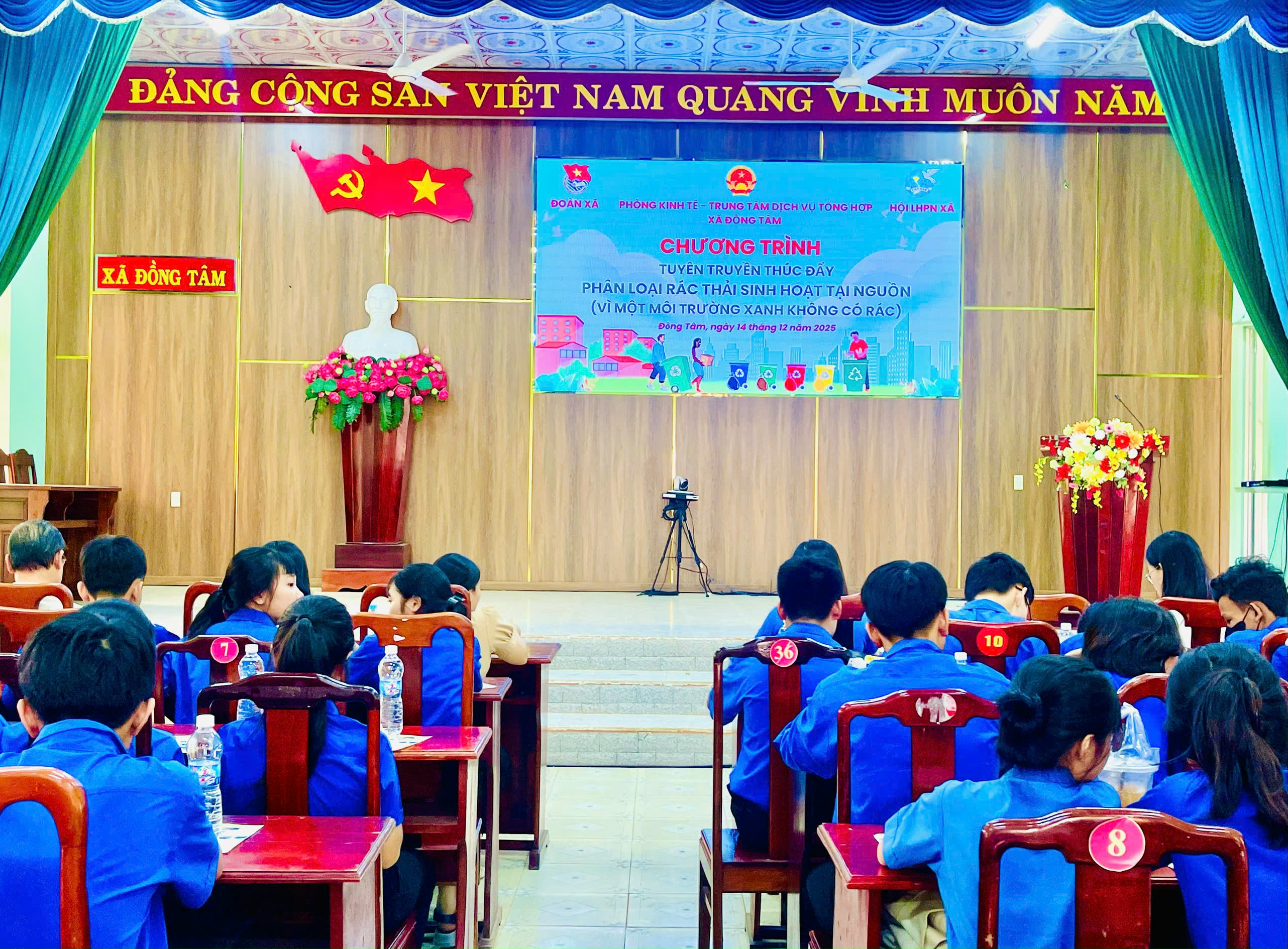 Đồng Tâm tổ chức Chương trình tuyên truyền phân loại rác thải sinh hoạt tại nguồn trên địa bàn xã năm 2025