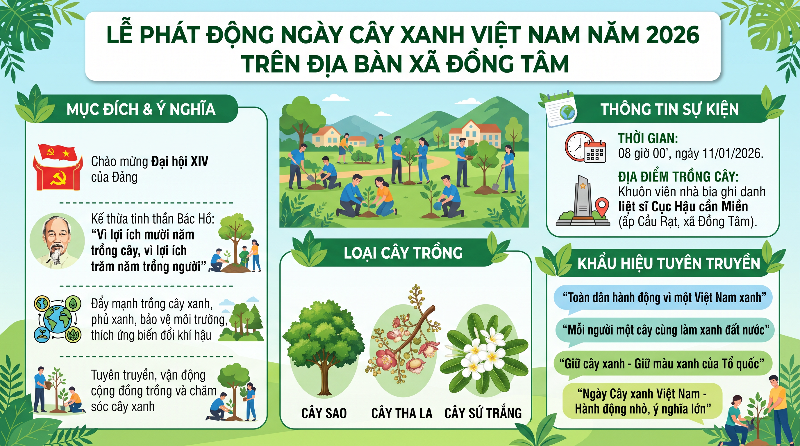 Lễ phát động Ngày Cây xanh Việt Nam 2026 tại xã Đồng Tâm